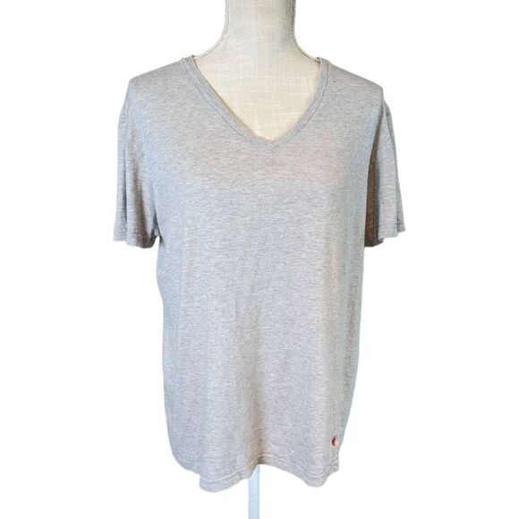 Ralph Lauren Short Sleeve Tee Women's Medium Gray Classic Fit V-Neck 100% Cotton - Picture 1 of 9